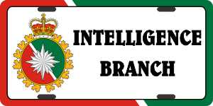 Canadian Forces Intelligence Branch License Plates